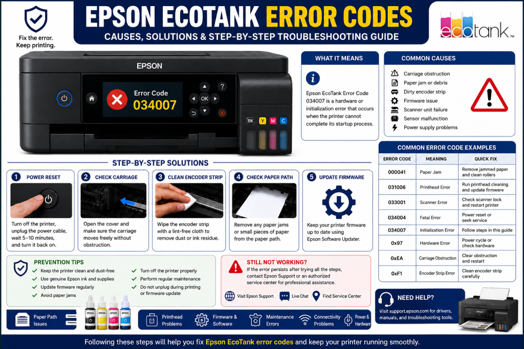 Epson EcoTank Error Codes