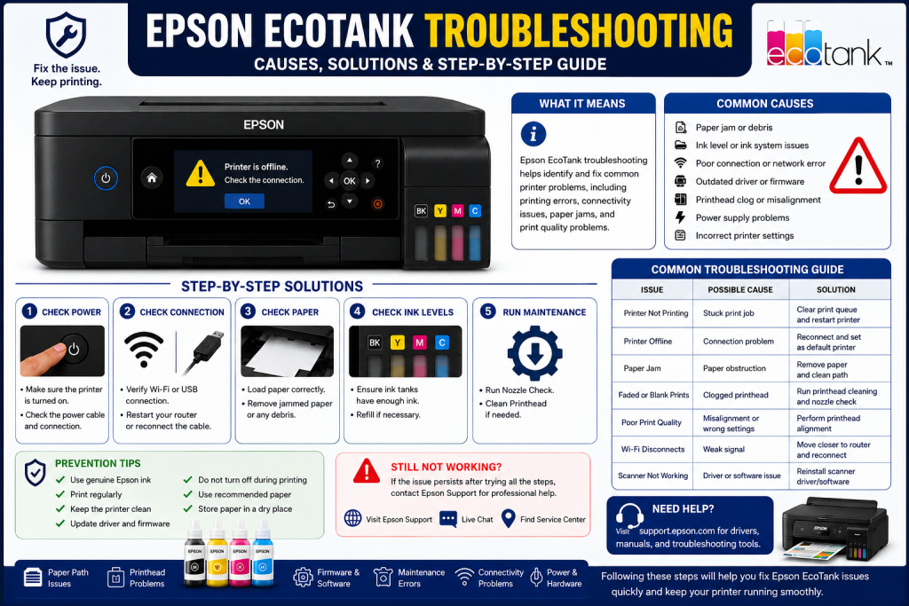 Epson EcoTank printer troubleshooting