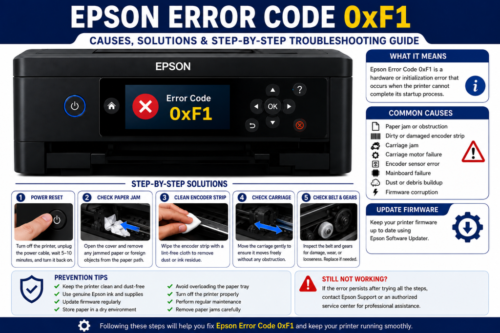 Epson Error Code 0xF1