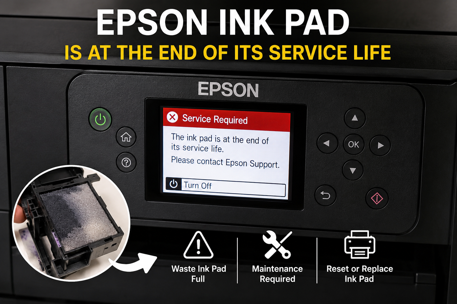 Epson Ink Pad is at the end of its service life