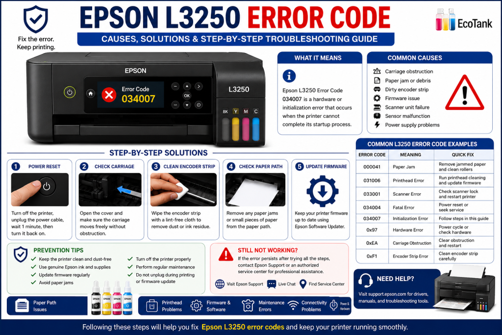 Epson L3250 error code
