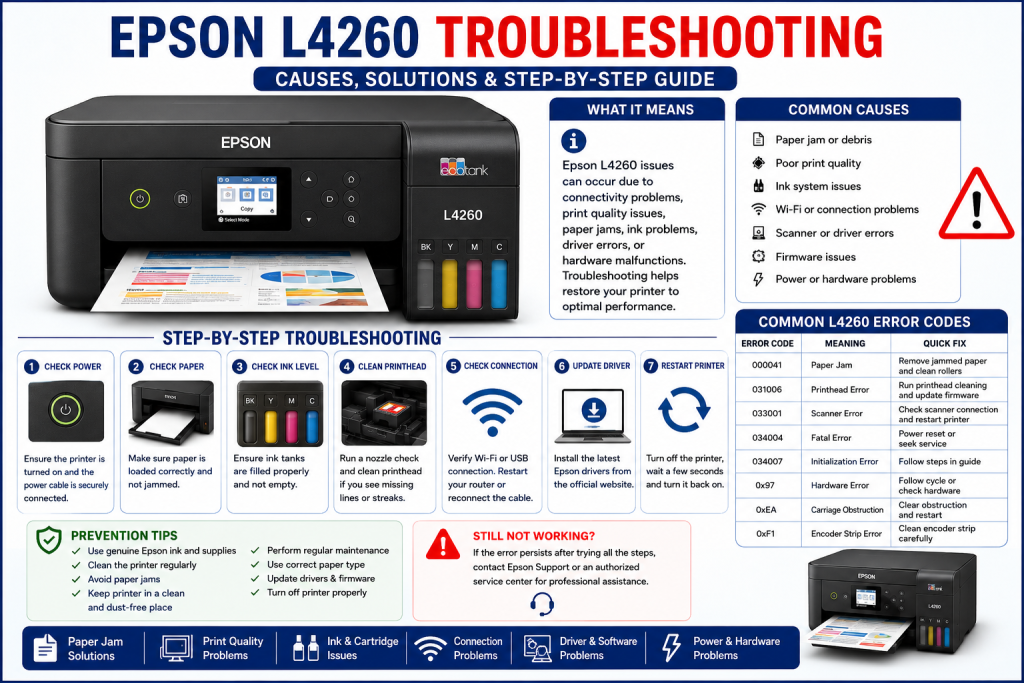 Epson L4260 troubleshooting