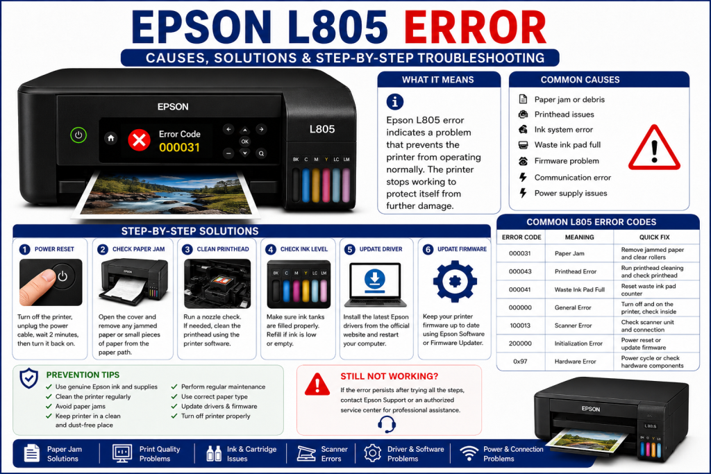 Epson L805 error