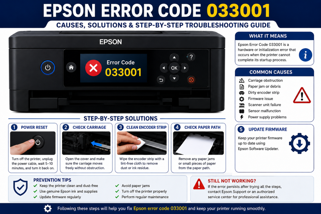 Epson error code 033001