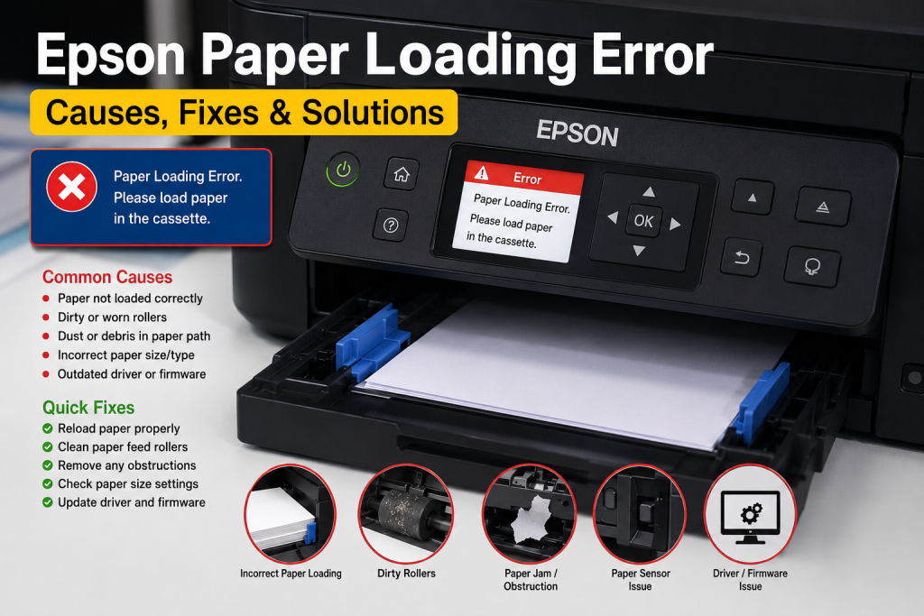 Epson printer paper loading error
