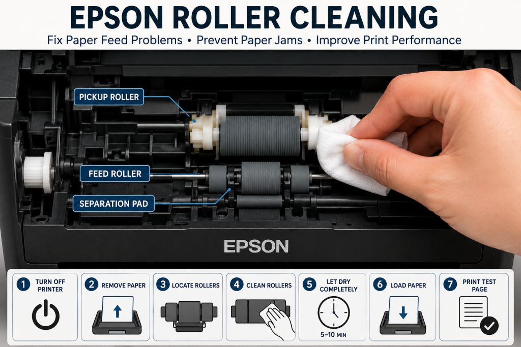Epson printer roller cleaning