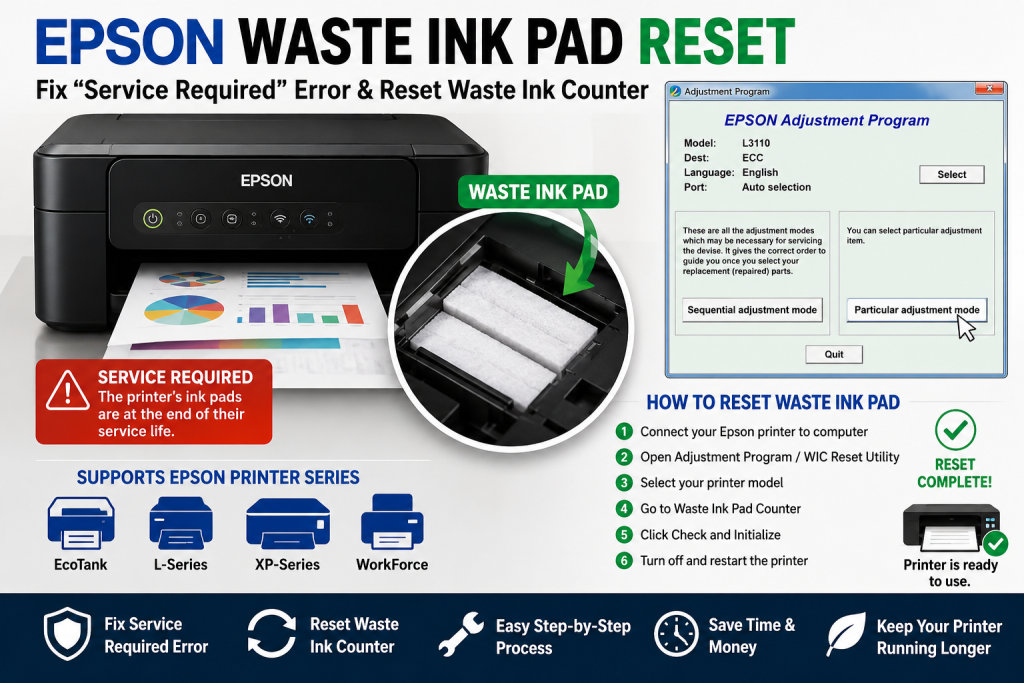 Epson waste ink pad reset
